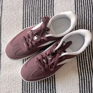 Burgundy Platform Sneakers